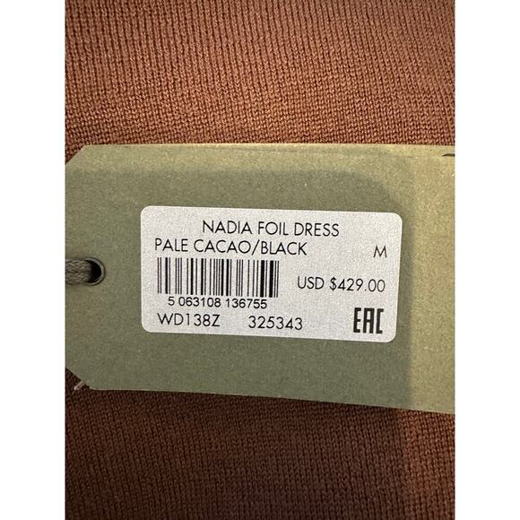 ALLSAINTS Nadia Foil Midi Dress Wool 2-in-1 Size Medium NWT - Picture 8 of 16